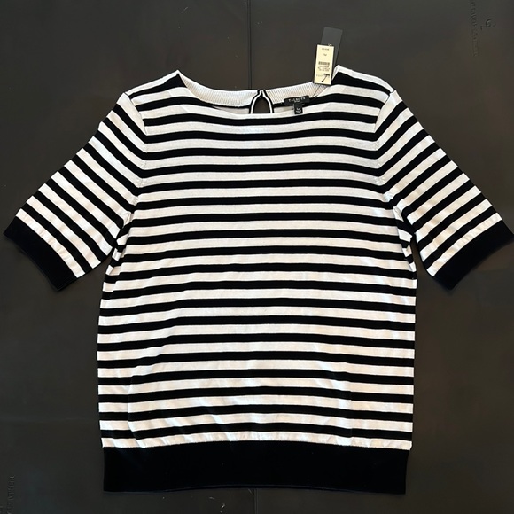 🎉Host Pick🎉Talbots Womens Black & White Lightweight Sweater Size Petite Large - Picture 2 of 10